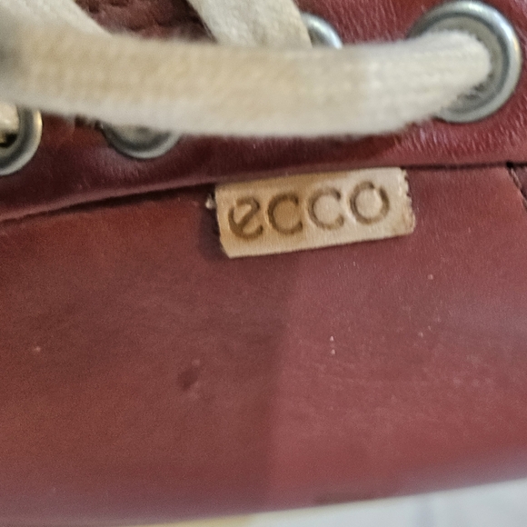 ECCO Soft 9 Brick Red Leather Lace up Sneakers Danish Design - Picture 3 of 7